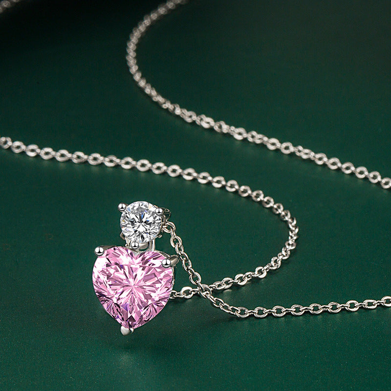 Mosan Diamant Herz Gelber Diamant Diamant Halskette Anhänger