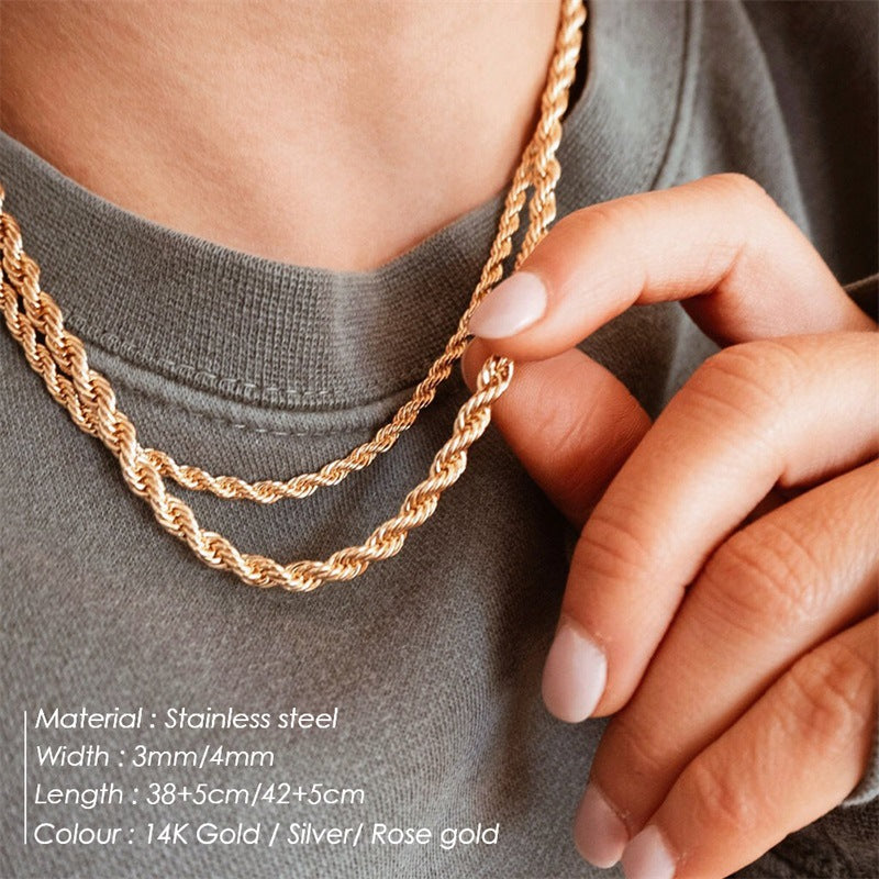 Collar de oro con cadena de cuerda Bianca