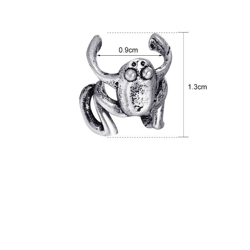 Aretes de aleación en forma de rana, joyería animal para mujer sin perforaciones en las orejas