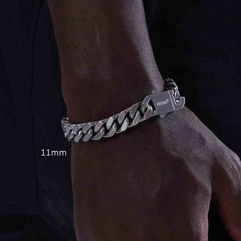 Original Doppelseitiges gebürstetes kubanisches Armband für Herren für die Freizeit