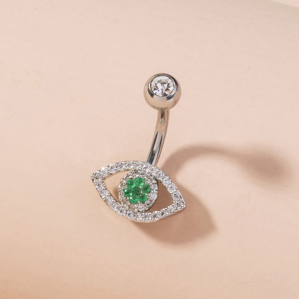 Joyería de Piercing de Ombligo de Circón Ojo Sencillo para Mujer