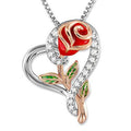 Liebesrosen-Halskette mit Diamanten