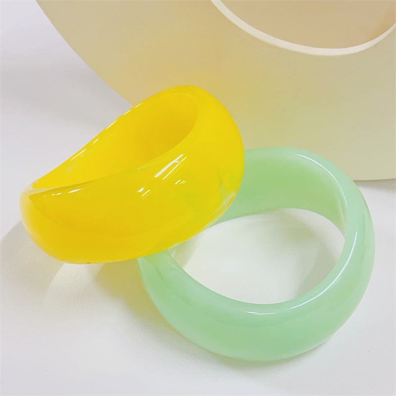 Macaron Colored Resin Shaped Geometric Bracelet