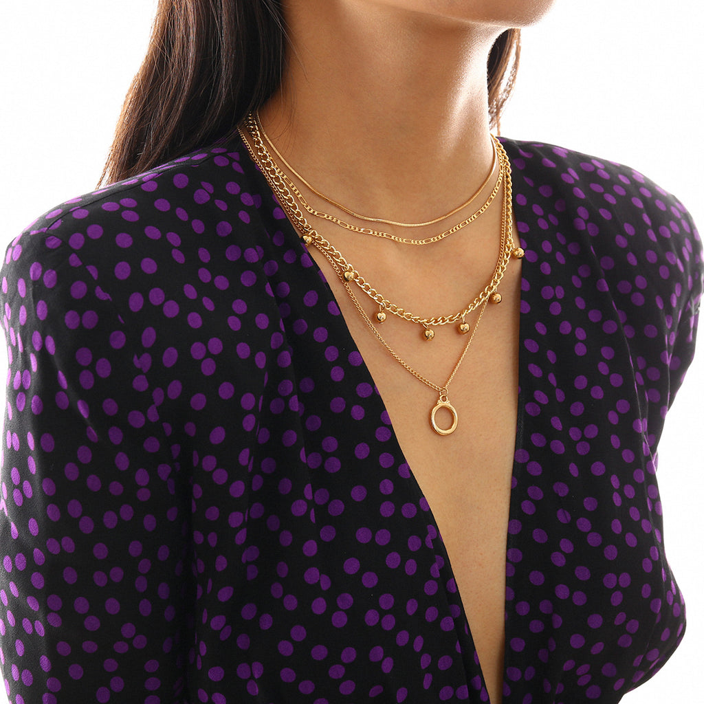 Bohème Multi couche perle collier ras du cou pendentif femmes gothique cercle serpent gland longue chaîne collier Festival chandail bijoux