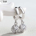 Pendientes de plata de ley S925, hebilla mágica cuadrada para la oreja, Japón, Japón, Japón, Japón, Japón y Japón