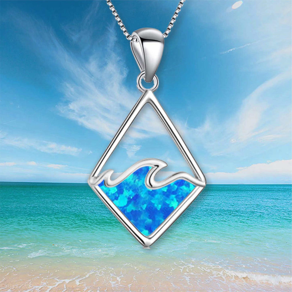 Hawaii Strand Blaue Anhänger Pullover Halskette