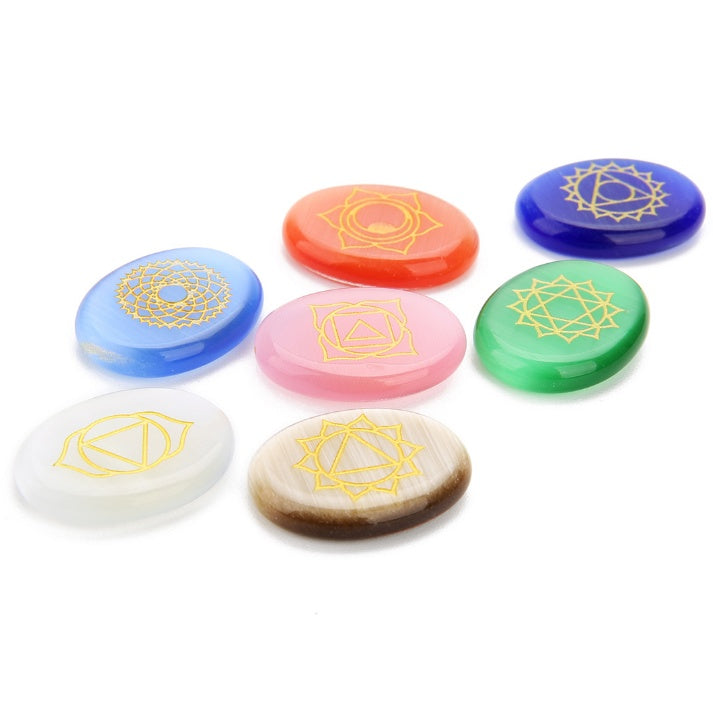 7 Farben Naturstein Chakra nicht-poröse Perlen Patch Armband Halskette handgemachte DIY Accessoires