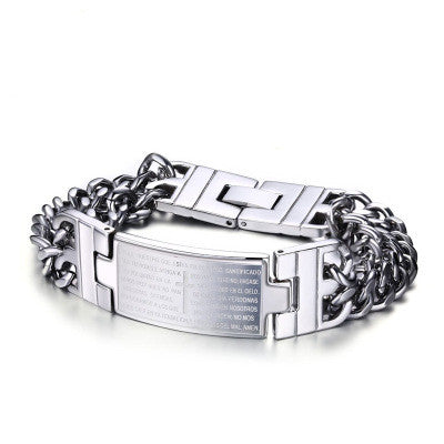 Herrenarmband Kreuz-Schrift