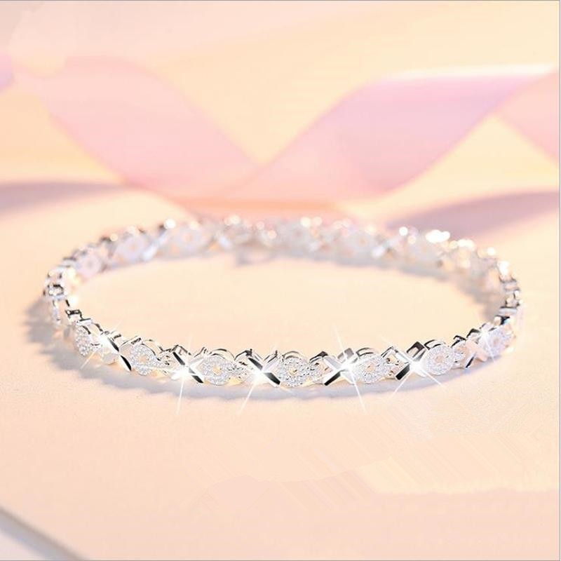 925er Silber Armband Weiblich Hochzeit Accessoires Damen Mode Zirkon Geometrisches Armband