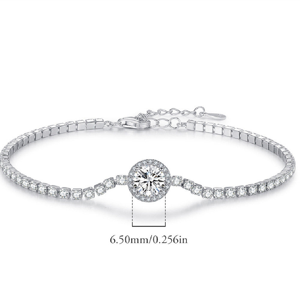 Silver Light Luxury Tennis Bracelet For Women