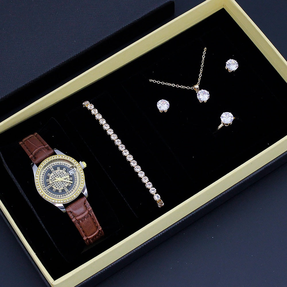 Neue Damenuhr Gut aussehendes grenzüberschreitendes Valentinstags-Uhrenschmuck-Set mit Dekoration