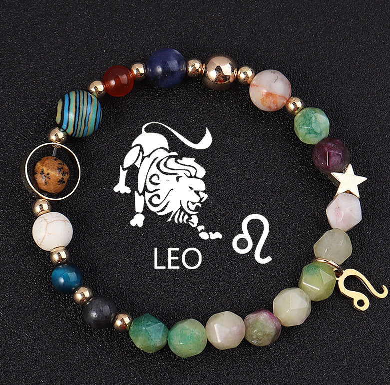 Twelve Constellation Constellation Bracelet Natural Stone Cut Color
