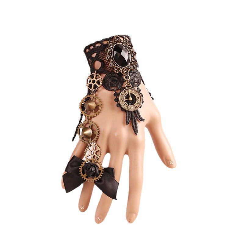 Retro Integrated Lace Clock Mechanical Gear Bracelet
