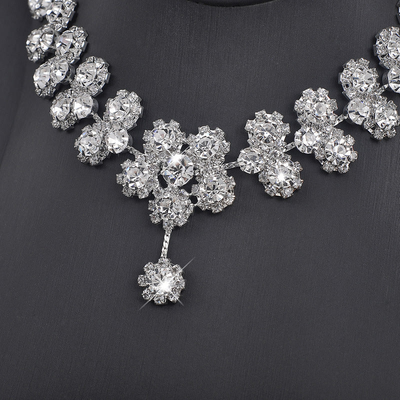 Braut Hochzeit Halskette Ohrringe Kopfschmuck Dreiteiliges Set