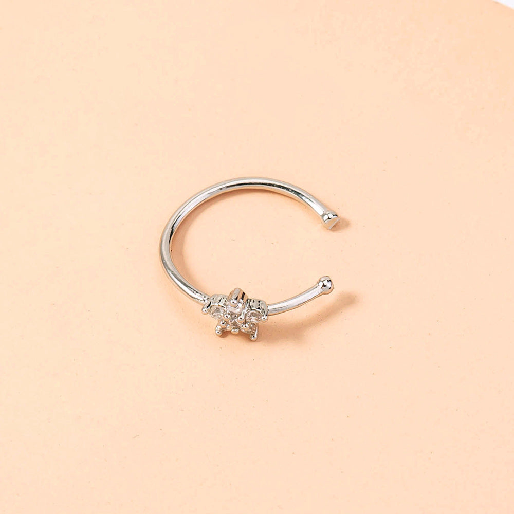 Insta Star Anillo de nariz Piercing Accesorios de moda Zirconio Nariz Uña Decoración de nariz Mujer