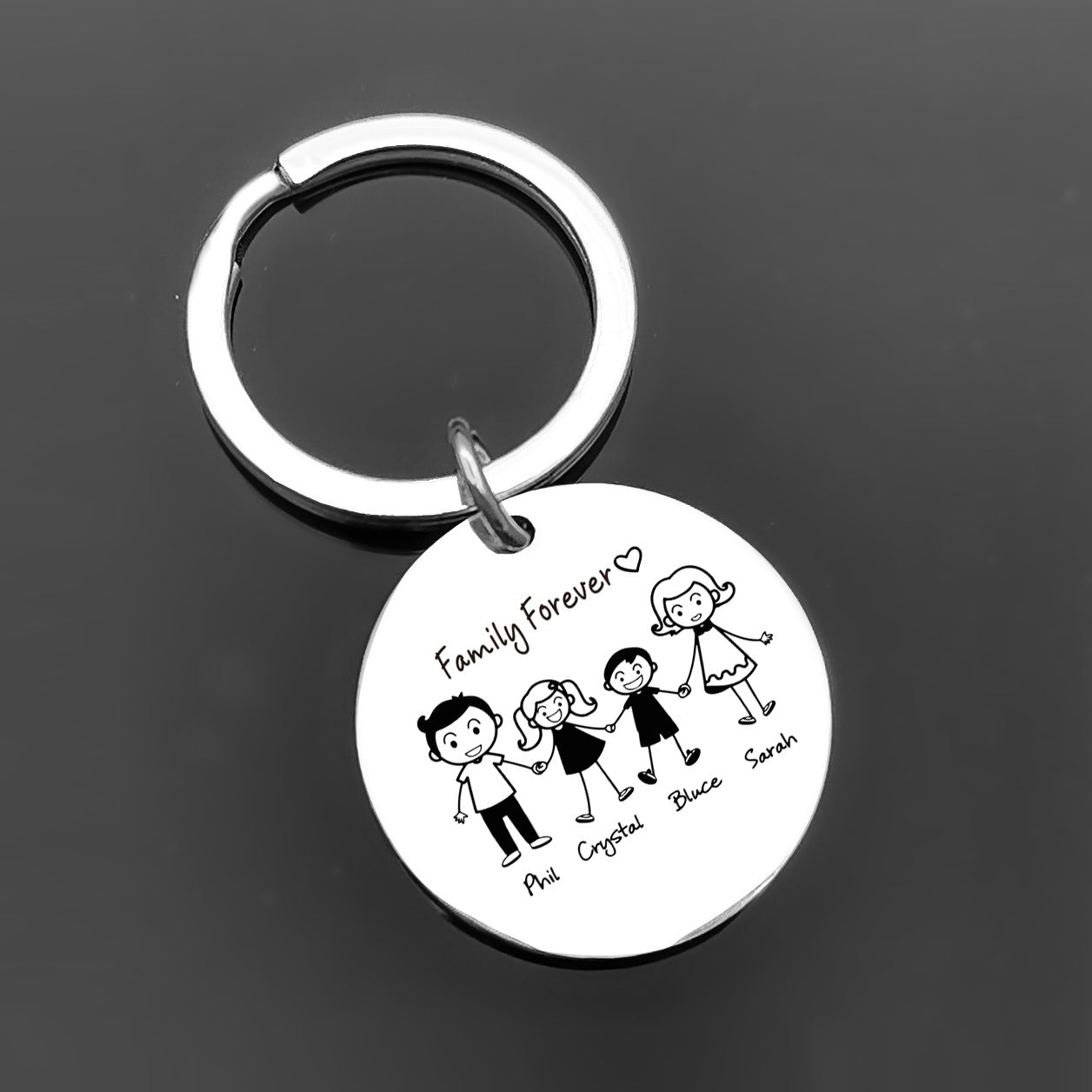 Customized Family Stainless Steel Key Ring