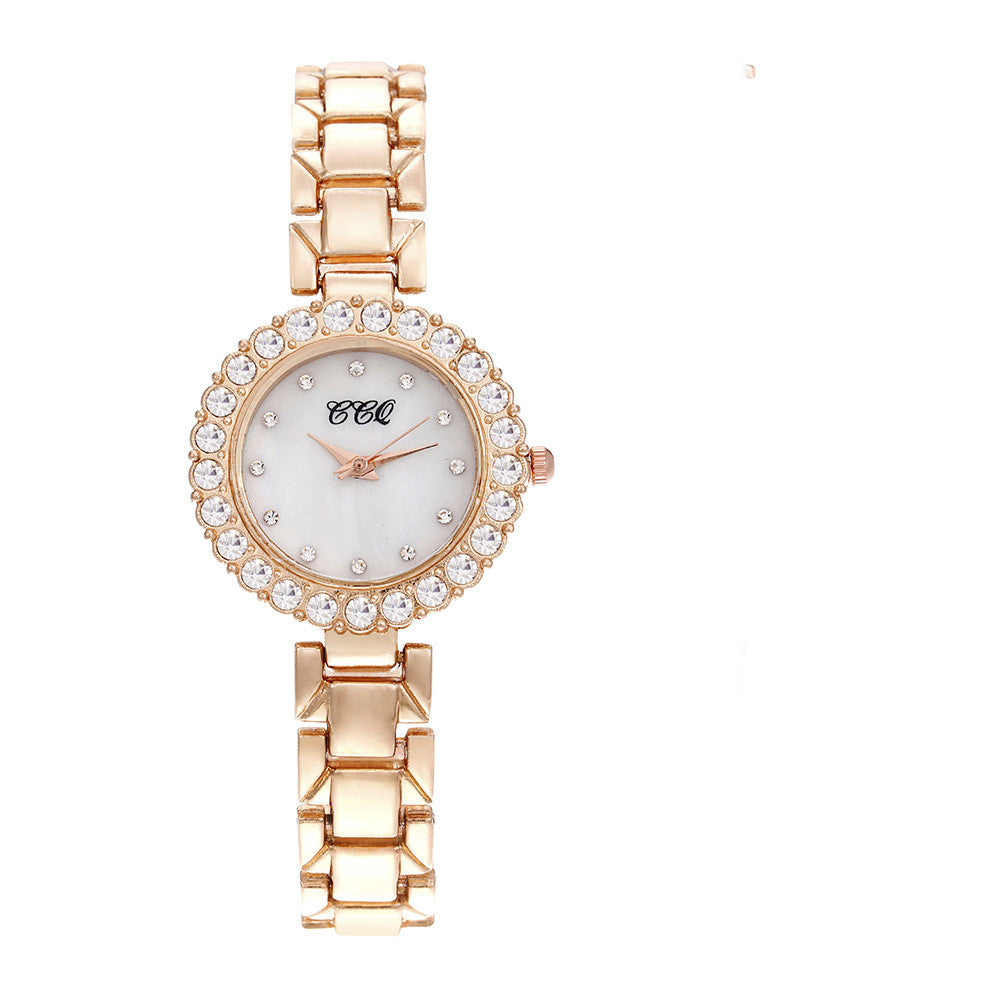 Traje de reloj con brazalete de diamantes de moda para mujer