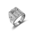 Anillo cruzado de Jesús retro europeo y americano religioso
