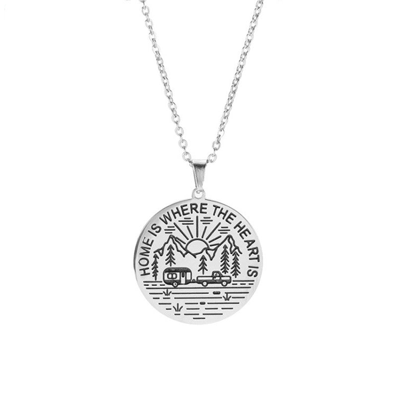 Collar inspirador de pico de montaña, personalidad, montaña nevada, sencillo