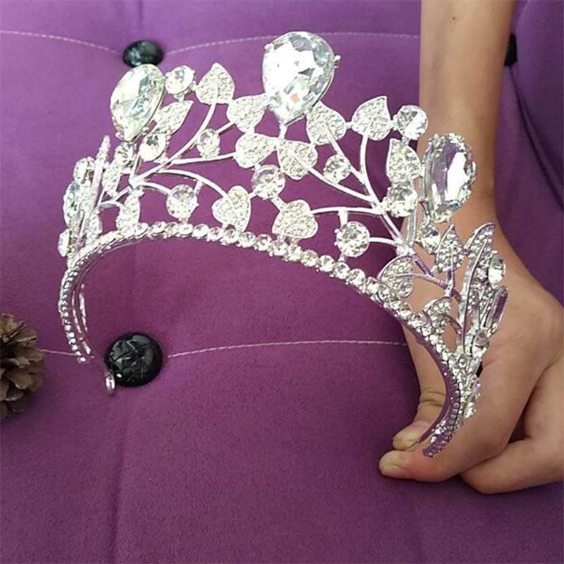 Goldene Blätter Große Krone Brautkleid-Accessoires