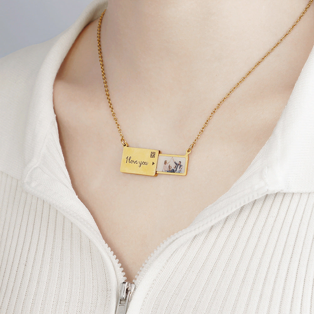 Mode Weihnachtsgeschenk Edelstahl Buchstaben Schlüsselbeinkette