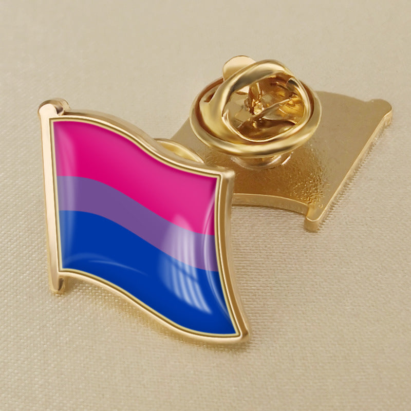 Metal rainbow badge