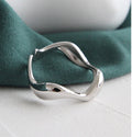 Anillos S925 Ins Anillo Brillante Ondulado Irregular Minimalista para Mujer