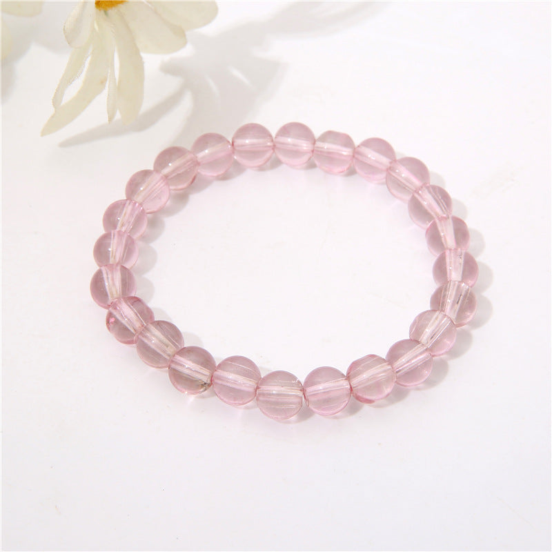 Solid Color Transparent Glass Bracelet