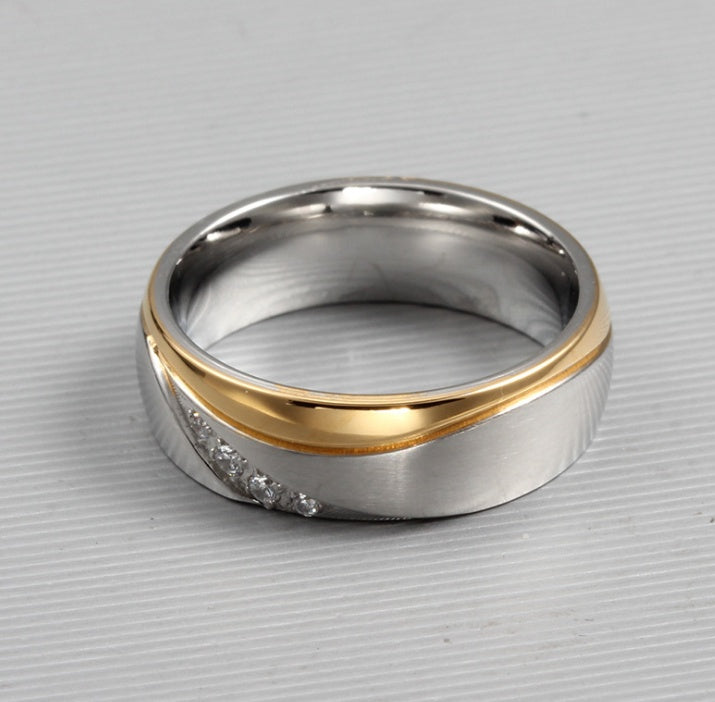 Anillos de boda románticos para amantes, anillos de pareja de acero inoxidable color dorado para fiesta de compromiso, joyería, alianzas de boda