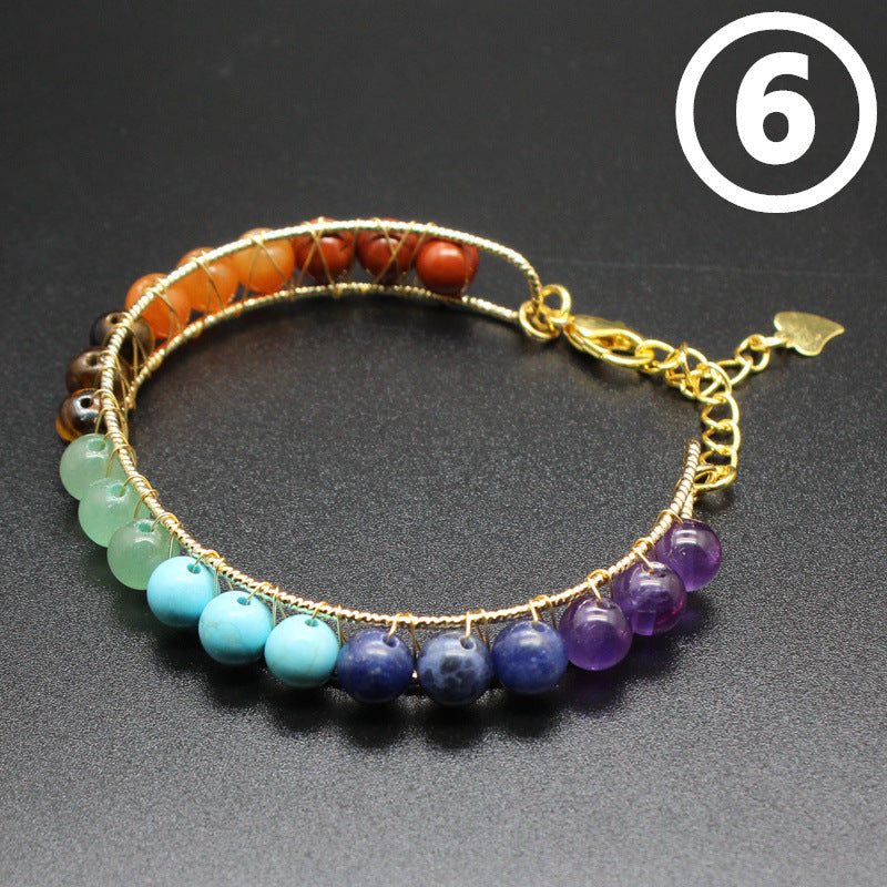 Women's Natural Stone Hand Weaving Bracelet