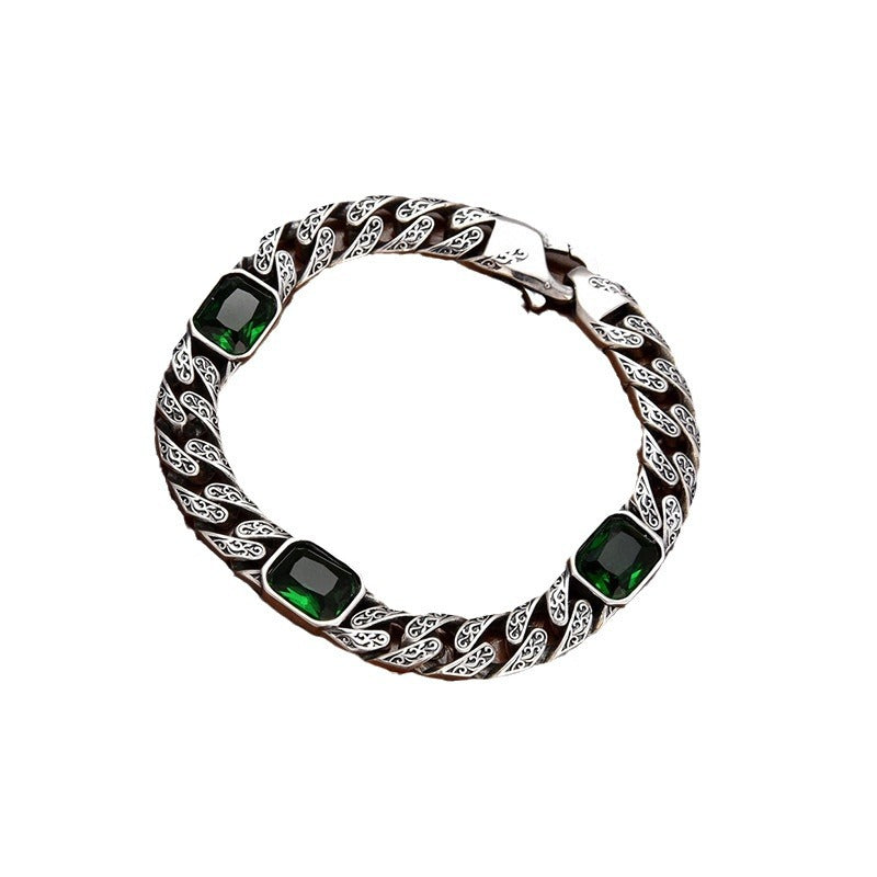 Pulsera de cadena con diseño de Tangcao con incrustaciones de diamante, ancho de 9 mm, para hombre y mujer