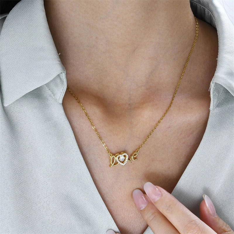 Valentinstag Geschenk Neue Titanstahl Halskette Mode Neue Liebe Smart Halskette Damen Schlüsselbeinkette Modeschmuck Frau