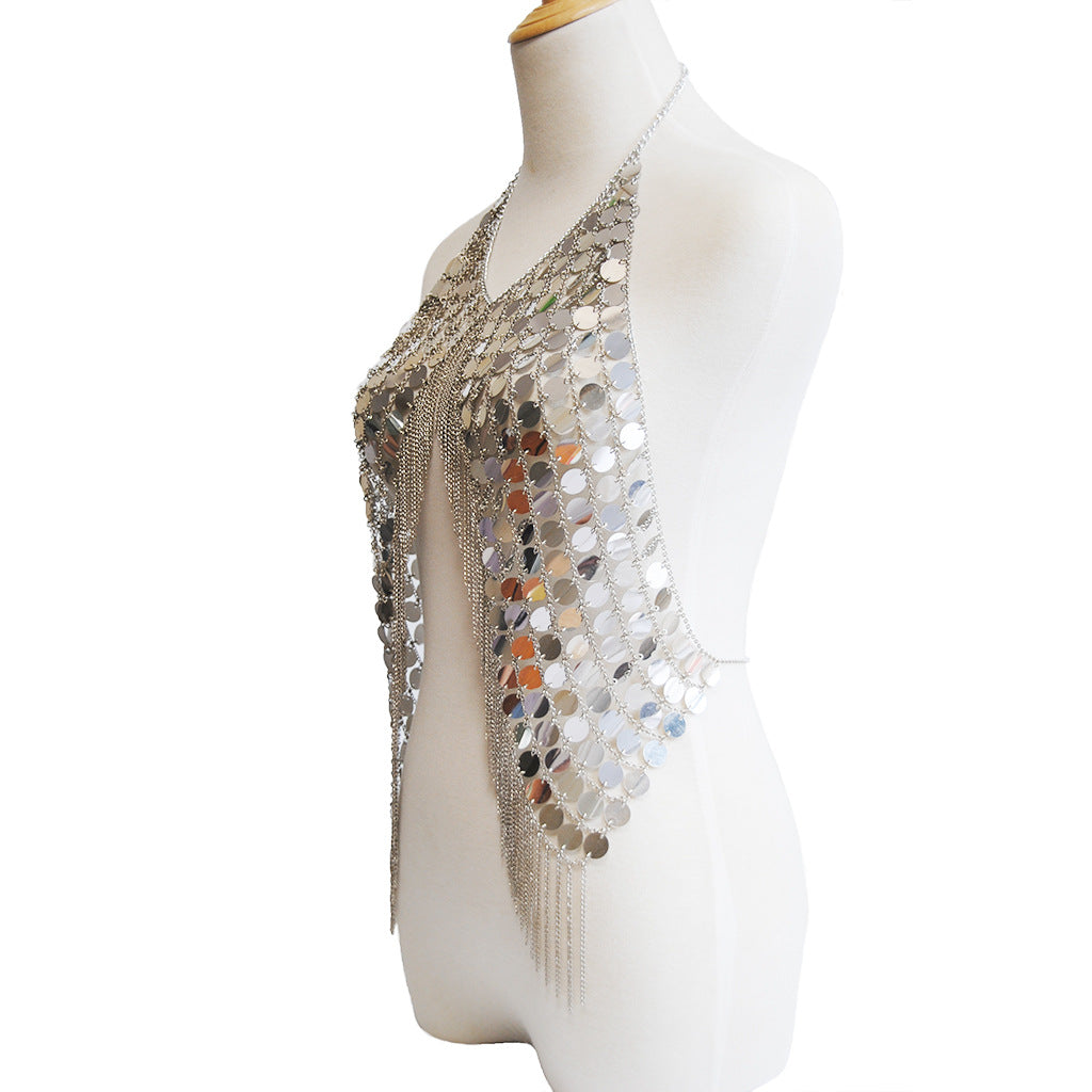 Handmade sequin body chain