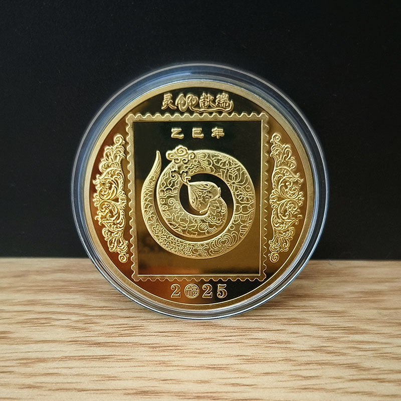 Snake Year Commemorative Medal Color Gold Plated Silver Plated