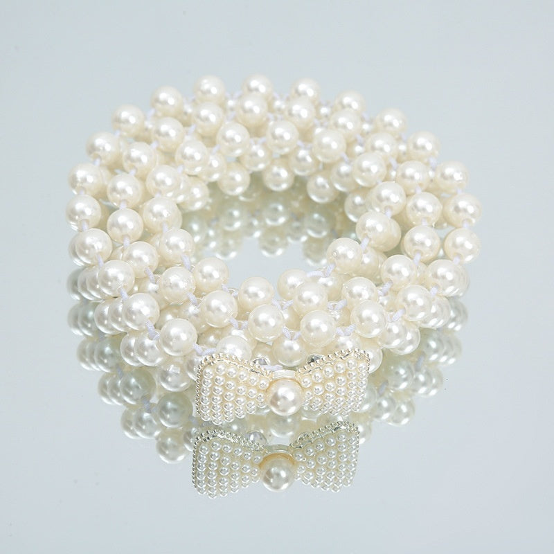 Joyería de moda para mujer, cadena de cintura con perlas blancas