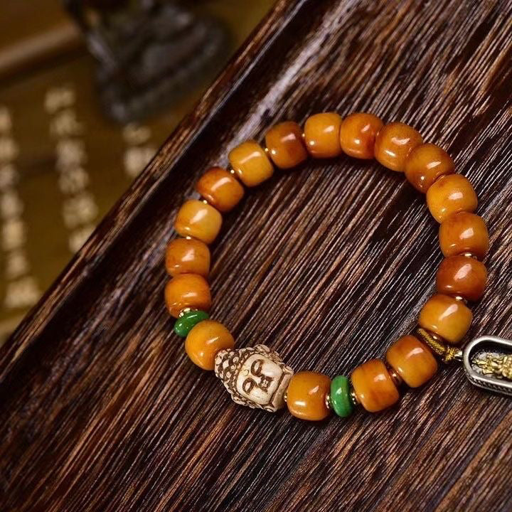 Armband aus Jak-Knochen, Antik-Stil, Retro, vielseitiges Armband für Herren und Damen