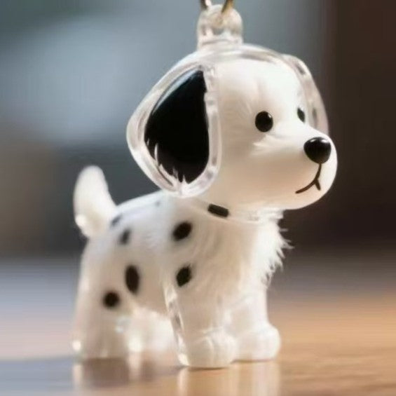 Llavero transparente para almacenamiento de pelo de mascota con colgante de bola peluda
