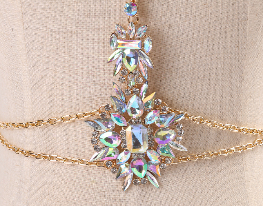 Cadena Corporal de Collar de Flores de Diamante