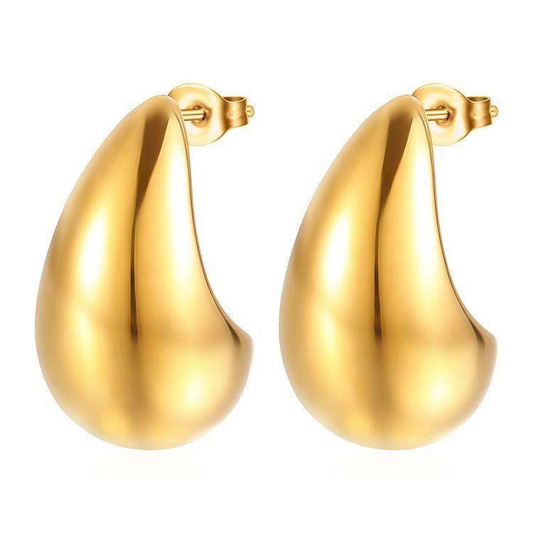 Pendientes de gota de acero inoxidable de moda para mujer