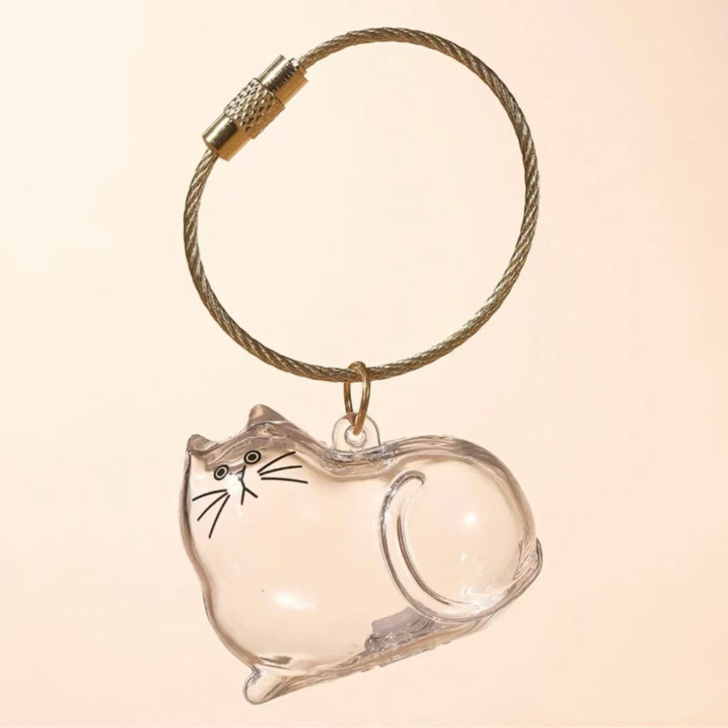 Llavero conmemorativo transparente para guardar pelos de gato