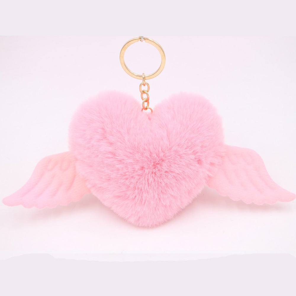 Colgante Llavero de Lana con Forma de Corazón