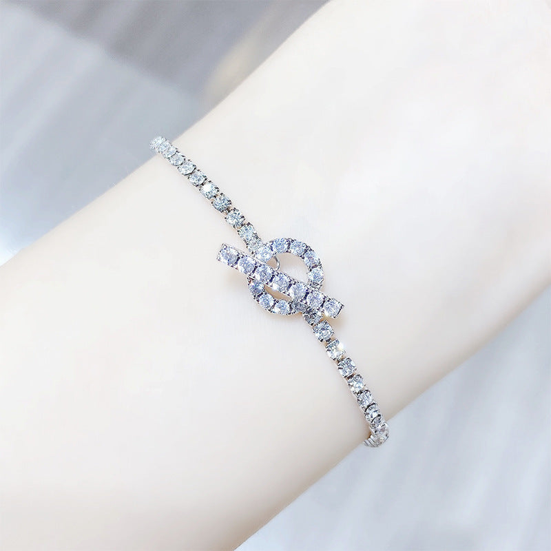 Pulsera de personalidad sencilla Pulsera de circonia cristalina de moda para mujer