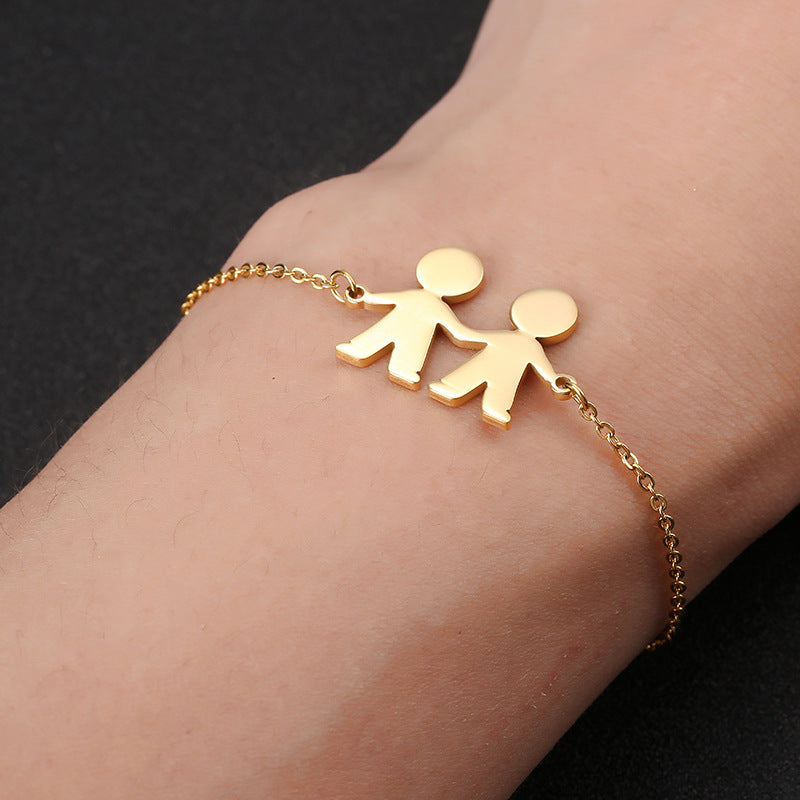 Damen-Armband aus Titanstahl, vergoldet