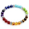 Achat geschmolzener Stein 8mm Energie Vulkanstein Chakra bunte Perlen Armband Schnur