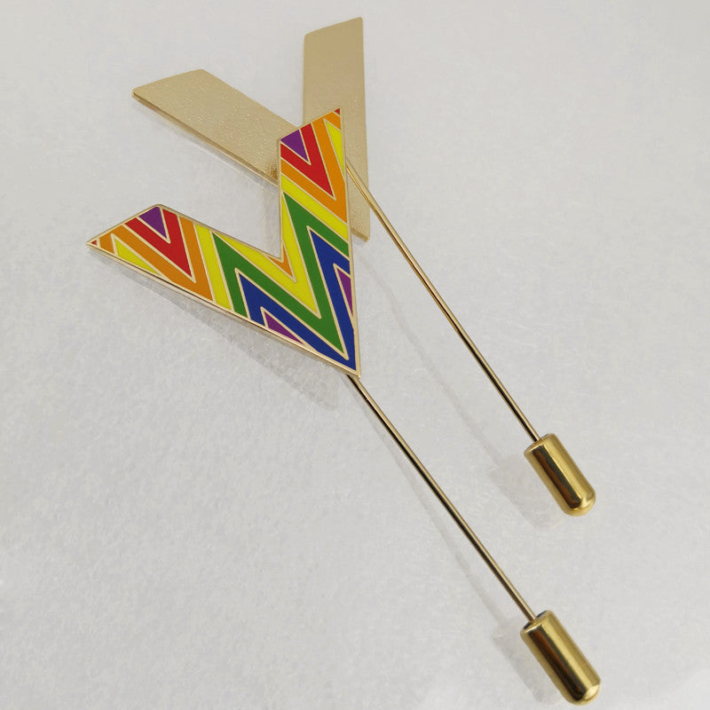 Metal rainbow badge