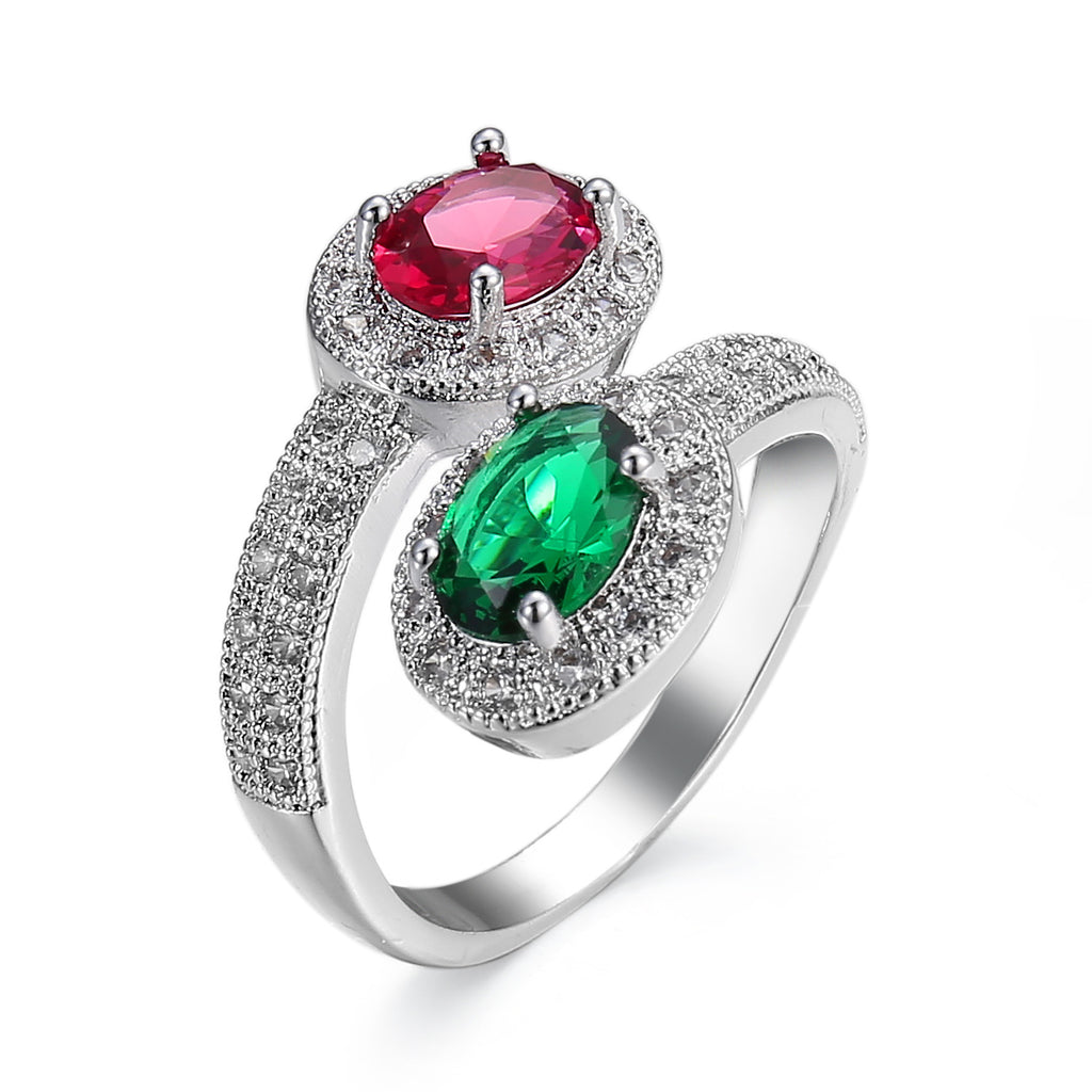 Anillo de circonita personalizado de moda para mujer