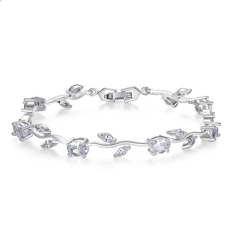 Pulsera de cristal chapado para mujer