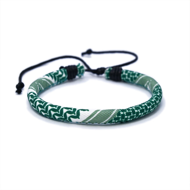 Pulsera tejida estilo pañuelo árabe