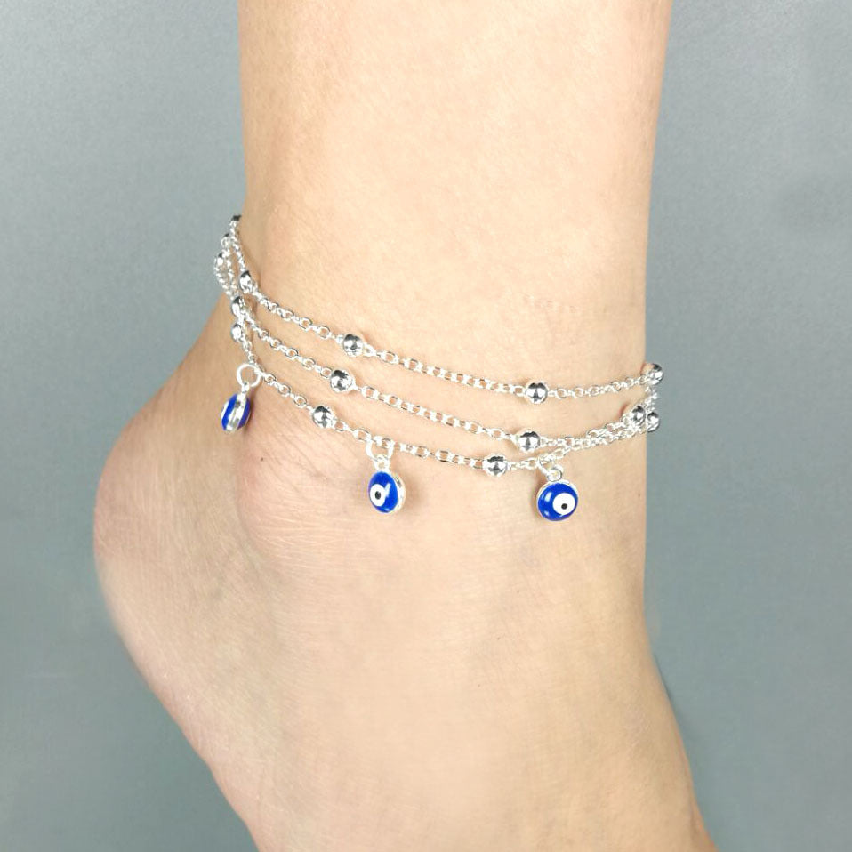 Tobillera de cadena con cuentas, moda, calzado y joyería, con colgante de ojo