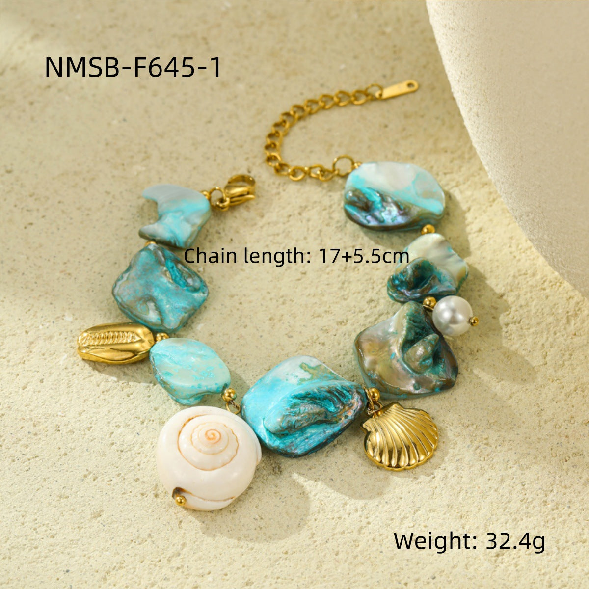 Stainless Steel Bracelet Beach Shell Pearl